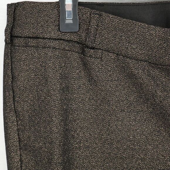 Lane Bryant Dress Pants Plus Sz 26 Black Gold Metallic The Allie Stretch Bootcut - Picture 6 of 10